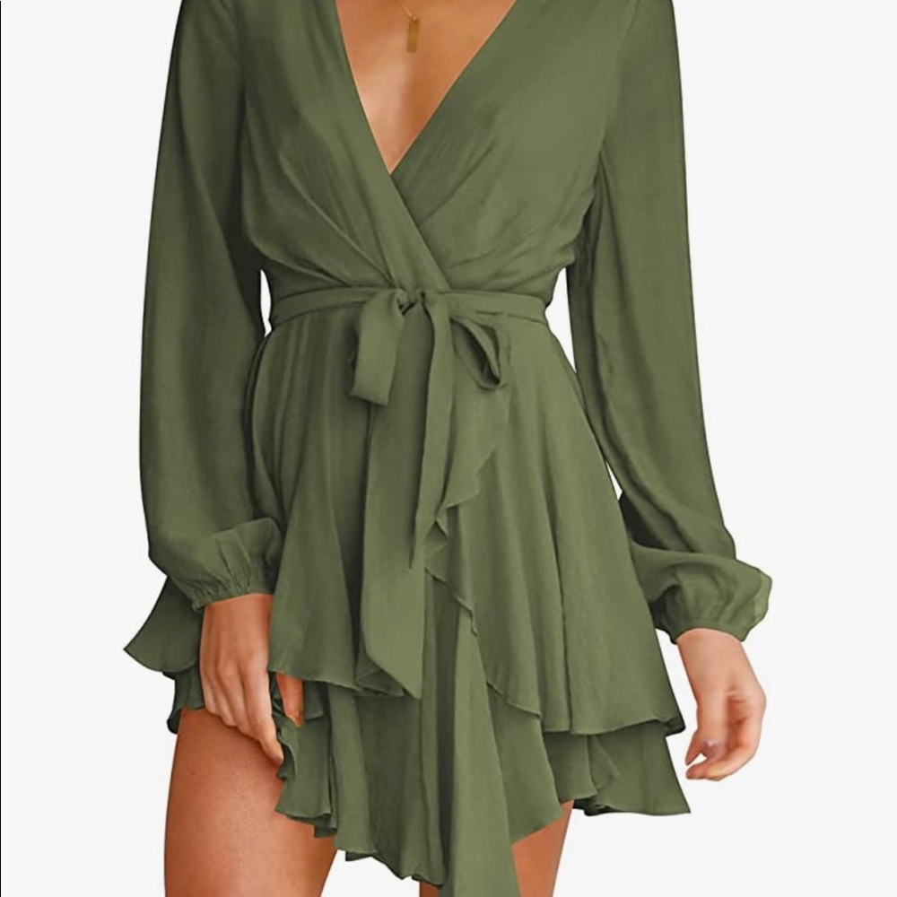 NWOT. Army green skater dress. Never worn.